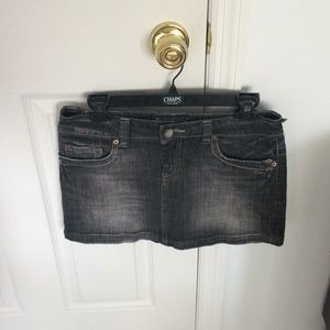 American Eagle black distressed jean skirt